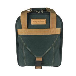 Harry & David Unisex Adults Green Brown Insulated Picnic Backpack‎ Service For 3